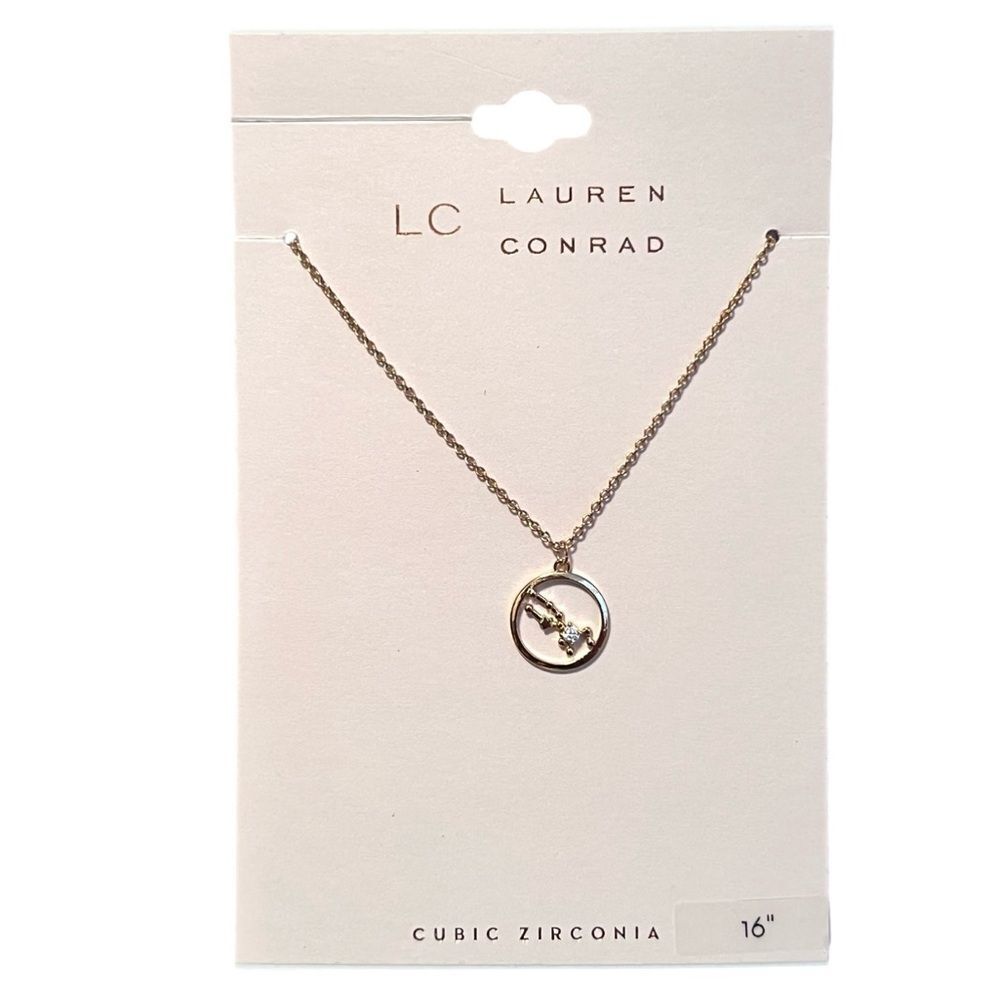LC Lauren Conrad Gold Taurus Constellation Cubic Zirconia Pendant Necklace